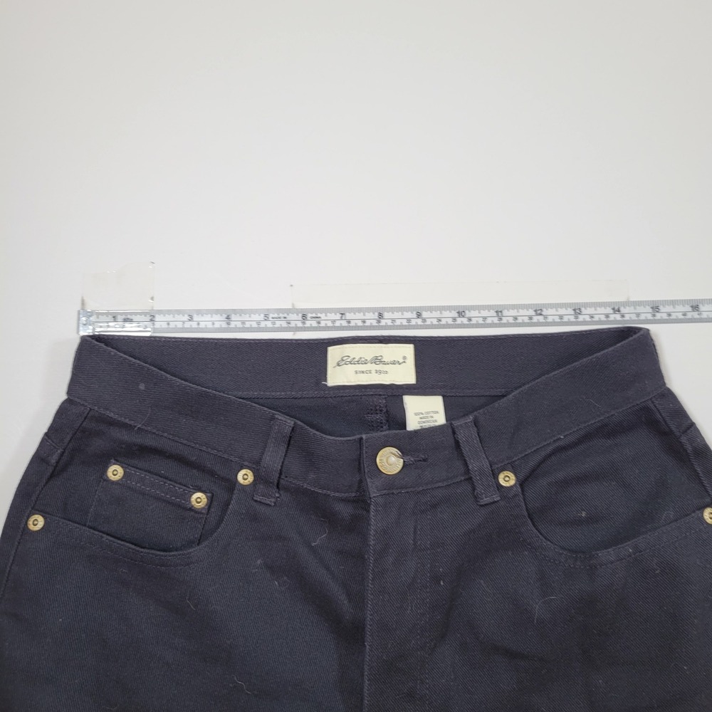 Eddie Bauer Crop Pants Womens 10 Navy Blue Excellent Cotton Twill Straight Leg - Picture 3 of 10